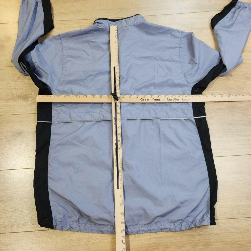 Vintage Nike Windbreaker Jacket Mens Large Gray Full Zip Mesh Lined Reflective